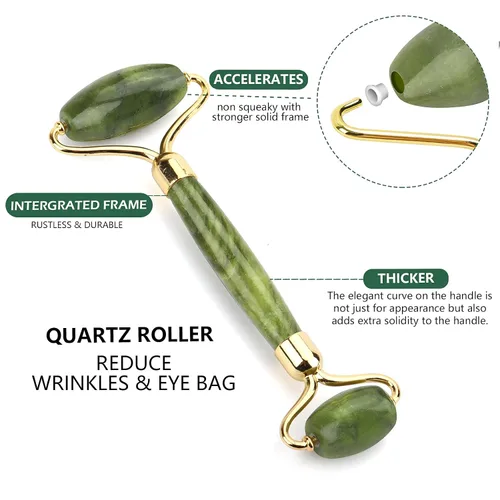 Miniatura 4 de Deciniee Juego de rodillo de jade y gua Sha - Masajador facial de belleza y herramienta Guasha para ojos, cuello, cuerpo - 2 en 1 herramientas