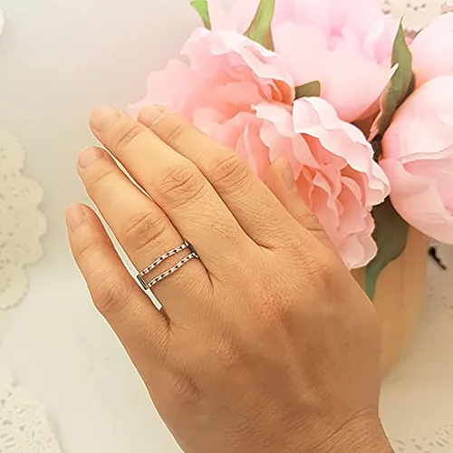 Miniatura 2 de Dazzlingrock Collection Round Alternate Gemstone & White Diamond Wedding Enhancer Guard Ring for Her in Gold