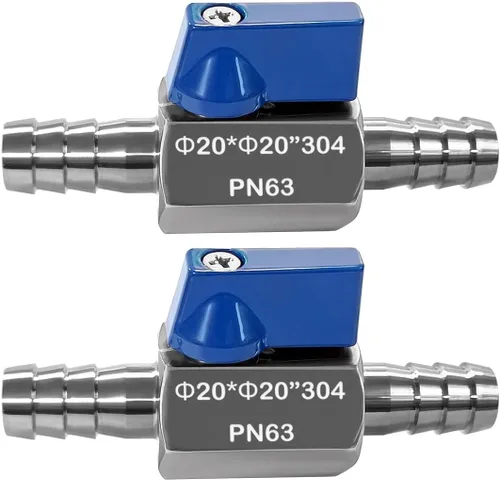 Miniatura 10 de Beduan Válvula de Bola con Púa de 3/8" de Acero Inoxidable 304 Mini Válvula de Cierre para Manguera de Diámetro Interno 3/8" Agua Gas Combustible