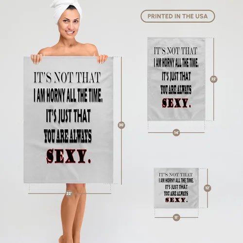 Miniatura 6 de 3dRose - RinaPiro - Citas de sexo - No es que estoy cachonda todo el tiempo, es solo que siempre sexy. - Toallas (twl-261472-2), Blanco, 15" x 22