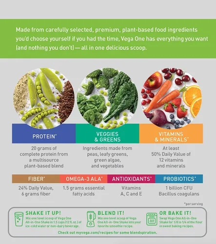 Miniatura 3 de Vega - Proteína vegetal en polvo de reemplazo alimenticio, orgánica, VEG00556, Original, Original, 1