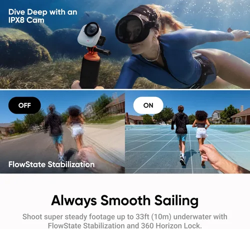 Miniatura 8 de Insta360 GO Ultra - Cámara de vlogging 4K pequeña, manos libres, cámara POV, sensor de 1/1.28 pulgadas, peso de 1.87 oz, FOV de 156°, duración