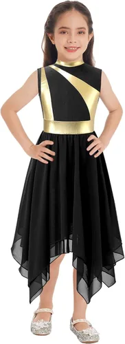 Miniatura 112 de CHICTRY Vestido de baile lírico sin mangas asimétrico para niñas, disfraz de adoración litúrgica contemporánea