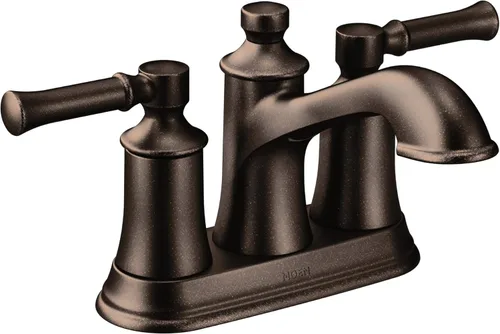 Miniatura 8 de Moen Dartmoor 6802BL - Grifo de lavabo de baño tradicional de dos asas, color negro mate Mate negro