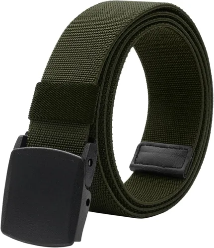 Miniatura 26 de LionVII Cinturones elásticos para hombre con hebilla de plástico sin metal para deportes de trabajo, fácil de recortar para adaptarse a cintura