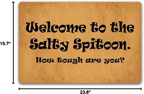 Miniatura 3 de Divertida alfombra antideslizante con texto en inglés "Welcome to The Salty Spitoon How Tough Are You" (How Tough are You Entrance) para interiores