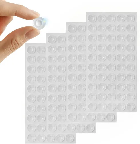 Miniatura 19 de Furnigear Parachoques para gabinete autoadhesivos de hule transparente suave - Parachoques para puerta de gabinete con puntos, topes de gabinete