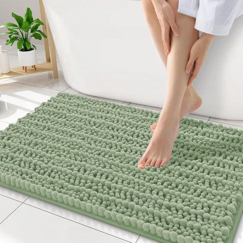 Miniatura 107 de Smiry Alfombras de Baño 24x16 pulgadas, Alfombras de Baño de Chenilla Extra Suaves y Absorbentes, Respaldo de Goma Antideslizante, Lavable a Máquina