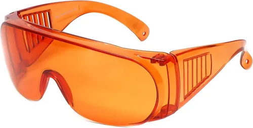 Miniatura 14 de Calabria 1003 Gafas de seguridad grandes que se ajustan sobre anteojos graduados Fitover para hombres y mujeres, envolventes, tintadas, Anaranjado
