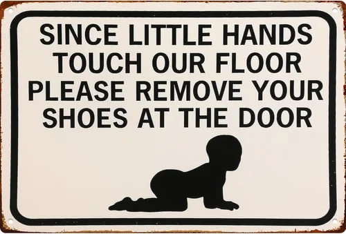 Cartel de metal retro con texto en inglés «Please Remove Your Shoes» para garaje, hombre, cueva, baño, dormitorio, granja, inspirador, arte de pared