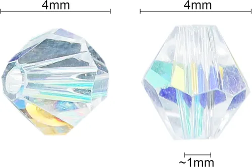 Miniatura 6 de 100 cuentas de cristal de bicona facetadas AB transparentes pequeñas y sueltas espaciadores para pulseras, manualidades, suministros de fabricación