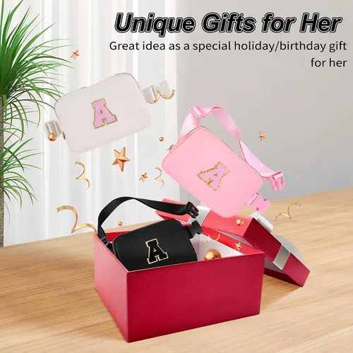Miniatura 7 de Bolsa de cinturón para niñas y mujeres, bolsas cruzadas, riñonera, riñonera personalizada, Negro, Small