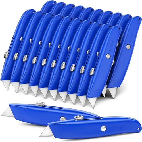 Miniatura 23 de DIYSELF Paquete de 2 cuchillos utilitarios, cortador retráctil, resistente (naranja)