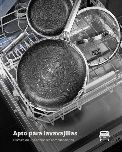 Miniatura 8 de Sartén wok con tapa, cerámica híbrida de 13 pulgadas, woks y sartenes para saltear de acero inoxidable de tres capas, antiadherente, no tóxico