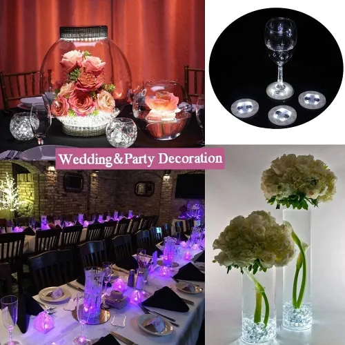 Miniatura 2 de Posavasos con luz LED, luces LED para botellas, glorificador de botellas, discos LED para bebidas, posavasos con luz intermitente (blanco frío)