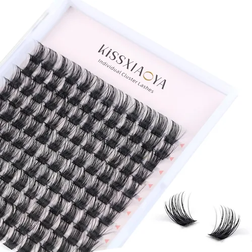 Miniatura 10 de KISSXIAOYA Kit de extensiones de pestañas en racimo, kit de extensión de pestañas con unión de pestañas, sello y aplicador, 144 piezas de 0.004 in