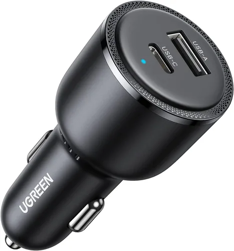 UGREEN Adaptador de cargador de coche USB C de 63 W, PPS de 45 W, carga súper rápida 2.0 tipo C, cargador de coche para Carro, USB C dual para
