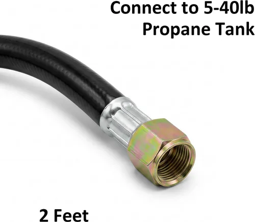 Miniatura 3 de ATKKE 2 Feet Propane Regulator Hose Assembly, QCC1/Type 1 Tank to 3/8" Female Flare Fitting, Low Pressure Replacement Gas Line for Grill,Heater,Fire