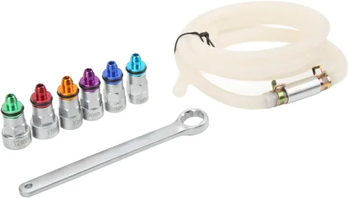 Miniatura 8 de Kit de llave de purga de frenos con 6 adaptadores, goma metálica, universal para automóvil, SUV, camión ligero, motocicleta, 0.27-0.47 pulgadas