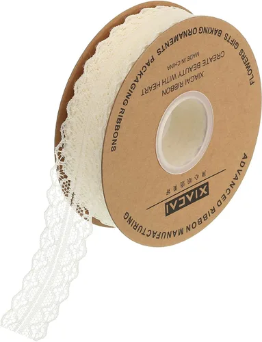 Miniatura 54 de MECCANIXITY 1.2 Inch Wide 15 Yard Lace Ribbon Floral Pattern Beige Lace Trim Ribbon for Gift Wrapping Bouquets, Wedding Decor Sewing Making, and DIY