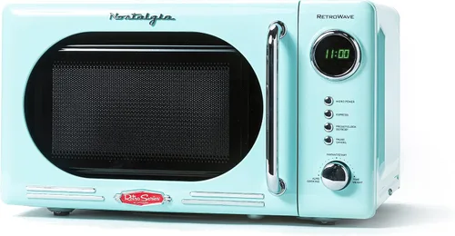 Miniatura 33 de Nostalgia Horno microondas retro compacto para encimera, 0.7 pies cúbicos, 700 vatios con pantalla digital LED, bloqueo para niños, interior fácil