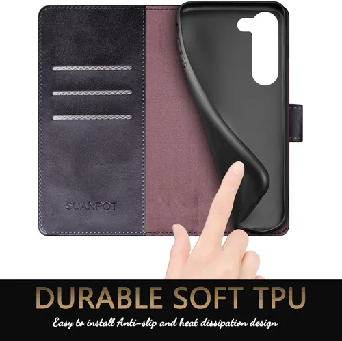 Miniatura 6 de SUANPOT para Samsung Galaxy S23 +/ Plus Funda tipo cartera con bloqueo RFID, soporte para tarjetas de crédito, funda protectora de libro tipo flip
