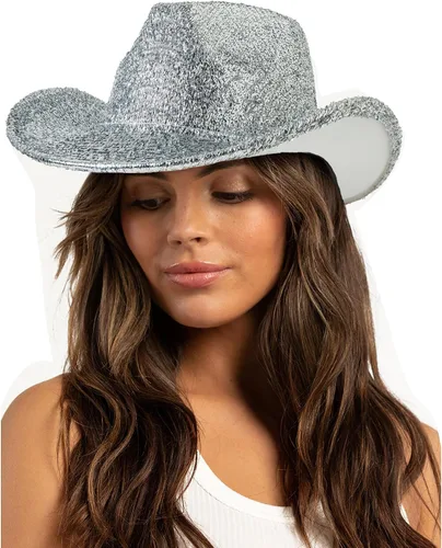 Sombrero de vaquero occidental de fieltro para mujeres y hombres, clásico con ala enrollable, hebilla de cinturón de vaquera