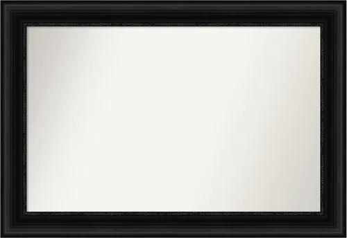 Miniatura 525 de Amanti Art Espejo personalizado, espejo de baño negro puente, espejo de pared o espejo de tocador de baño sobre el fregadero (26 x 26 pulgadas)
