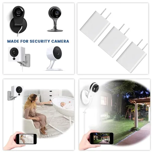 Miniatura 4 de Adaptador de corriente Wyze Nest cam 5V 2A compatible con Blink Mini Pan, Ring Spotlight, iPhone Samsung Galaxy S7/S6/S5 Edge, Google Nexus USB