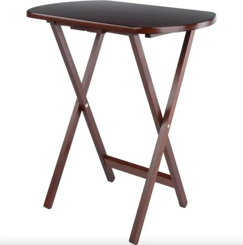 Miniatura 5 de Juego de 4 bandejas de TV grandes, mesas plegables con soporte de madera, de gran tamaño, portátil, resistente