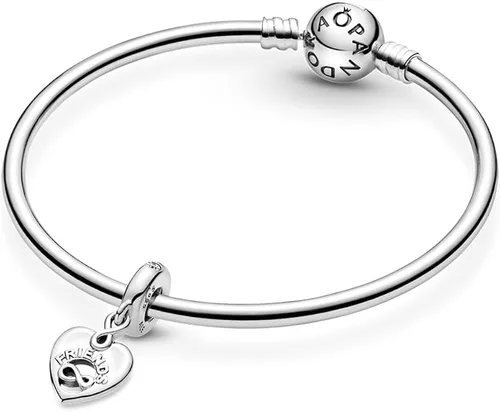 Miniatura 5 de PANDORA Colgante de corazón Friends Forever, Metal, Circonia cúbica