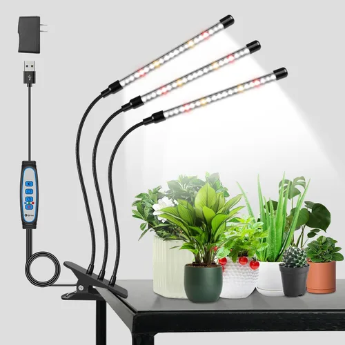 Miniatura 9 de wolezek Luces de cultivo para plantas de interior, 6000 K, 40 luces LED de espectro completo para plantas de interior, lámpara de cultivo blanca