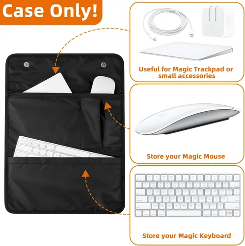 Miniatura 2 de Funda de viaje para accesorios de Apple, compatible con teclado mágico, trackpad, mouse - Funda (negro)