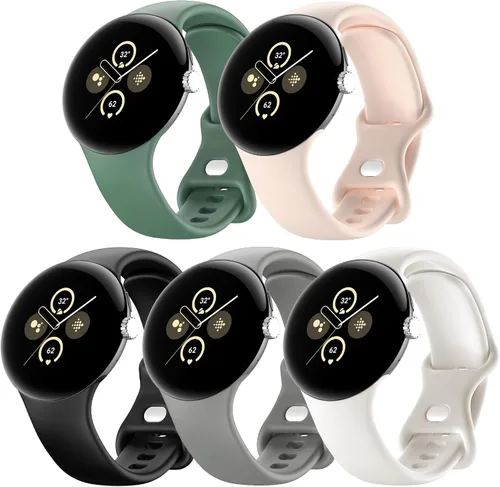 Miniatura 12 de Paquete de 5 bandas de reloj compatibles con Google Pixel 2/Pixel 3/Pixel 4 de 41mm para mujeres y hombres, correa de reemplazo deportiva duradera