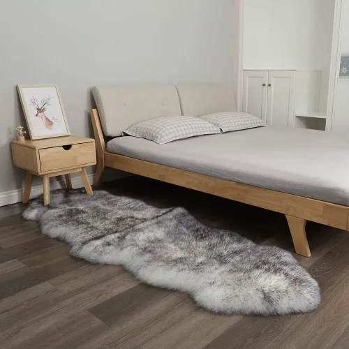 Miniatura 25 de AOGELAN Alfombra de oveja genuina de alta calidad, piel de oveja auténtica, esponjosa, esponjosa, de piel de cordero para niños, dormitorio, sofá
