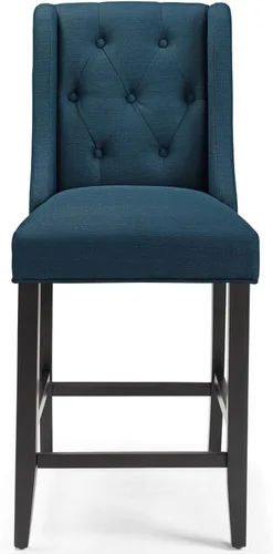 Miniatura 7 de Modway Baronet - Juego de 2 taburetes tapizados de tela con botones copetudos, color azul