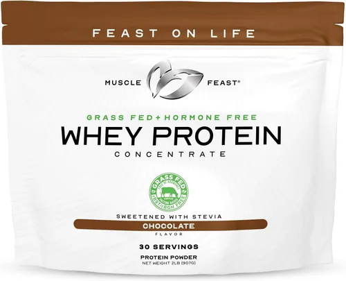 Muscle Feast Polvo concentrado de proteína de suero alimentado con pasto, totalmente natural, sin hormonas, polvo de proteína de suero criado en