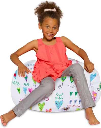 Miniatura 14 de Posh Creations - Sillón puff para niños, adolescentes y adultos, incluye funda extraíble y lavable a máquina, tamaño mediano de 27 pulgadas, lona