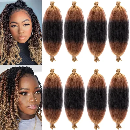 Miniatura 46 de Marley Twist - Cabello trenzado de 10 pulgadas, cabello trenzado preseparado y afro trenzado, 8 paquetes para rastas sintéticas desgastadas