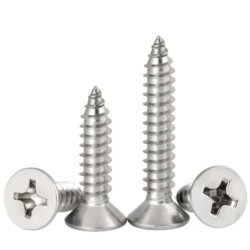 Miniatura 4 de Tornillos para chapa metálica #4 x 1-1/4" de cabeza plana con ranura Phillips, tornillos para madera, acero inoxidable 304 18-8, paquete de 100
