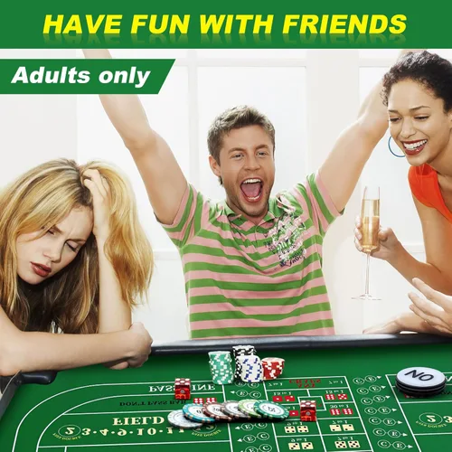 Miniatura 5 de Leyndo Juego de mesa de dados, incluye alfombrilla de goma de 35 x 70 pulgadas, dados AAA de 0.748 in, botones de encendido/apagado de 3 pulgadas