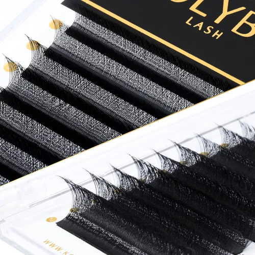 Miniatura 4 de KOLYBEL Extensión de pestañas W con floración automática, volumen 4D, pestañas postizas en abanico 0.07 C/D, rizo de visón sintético, color negro