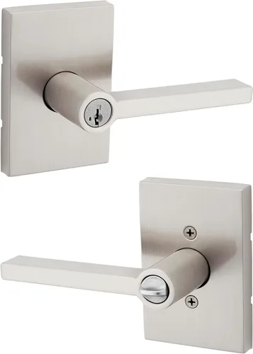 Miniatura 17 de Kwikset Halifax - Manija de puerta de paso interior, palanca para puertas de armario y pasillo, manija reversible sin bloqueo, color negro mate