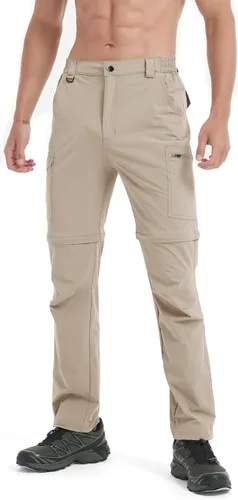 Miniatura 15 de Pantalones de senderismo para hombre, convertibles, con cremallera, ligeros, impermeables, de secado rápido, pesca al aire libre, viajes, safari