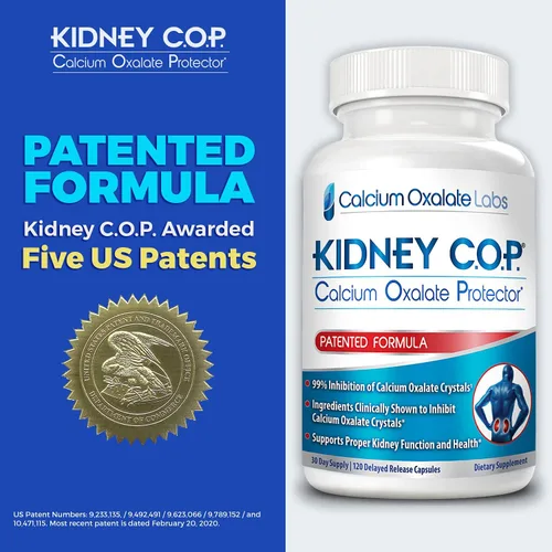 Miniatura 5 de KIDNEY C.O.P. Protector de Oxalato de Calcio 120 Cápsulas, Soporte Renal para Cristales de Oxalato de Calcio, Ayuda a Detener la Recurrencia