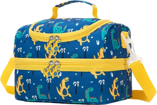 Miniatura 16 de Bolsas de Almuerzo Tote de Doble Compartimento para Niños, para Niños y Niñas, Loncheras para Niños Pequeños, Preescolar, Niños Pequeños, Jardín
