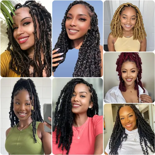 Miniatura 2 de Cabello para trenzar de 10 pulgadas para locs suaves sintéticos, trenzas de ganchillo Passion Spring Cuban Twist Hair Butterfly Loc Marley Twist