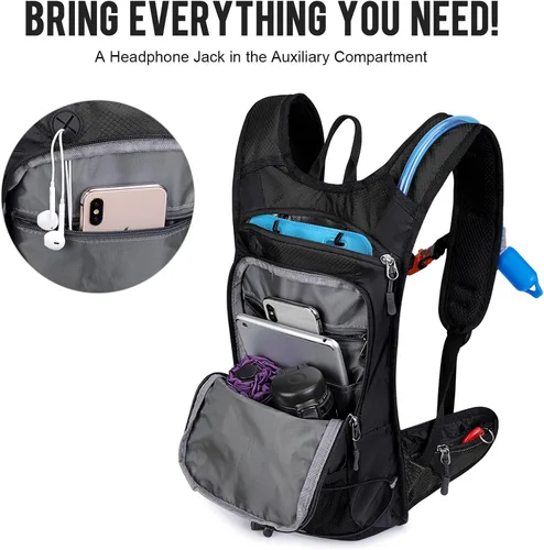 Miniatura 6 de G4Free Mochila de hidratación aislada con vejiga libre de BPA de 2L para correr al aire libre, senderismo, ciclismo, camping