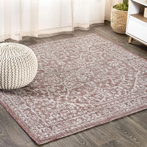 Miniatura 20 de JONATHAN Y Boho Medallion - Alfombra para interiores y exteriores, 3 x 5 pies, color verde azulado/gris, tejido texturizado Malta, para patio