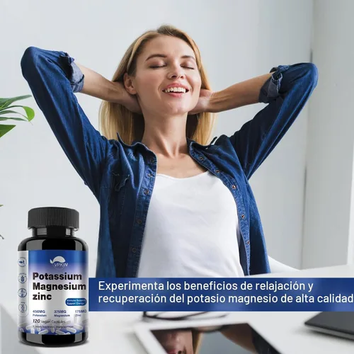 Miniatura 5 de Suplemento de Potasio y Magnesio 1000mg, Aspartato de Magnesio, Potasio y Zinc para el Apoyo Vascular, Óseo, Cardíaco, Muscular y Nervioso, Sin OMG